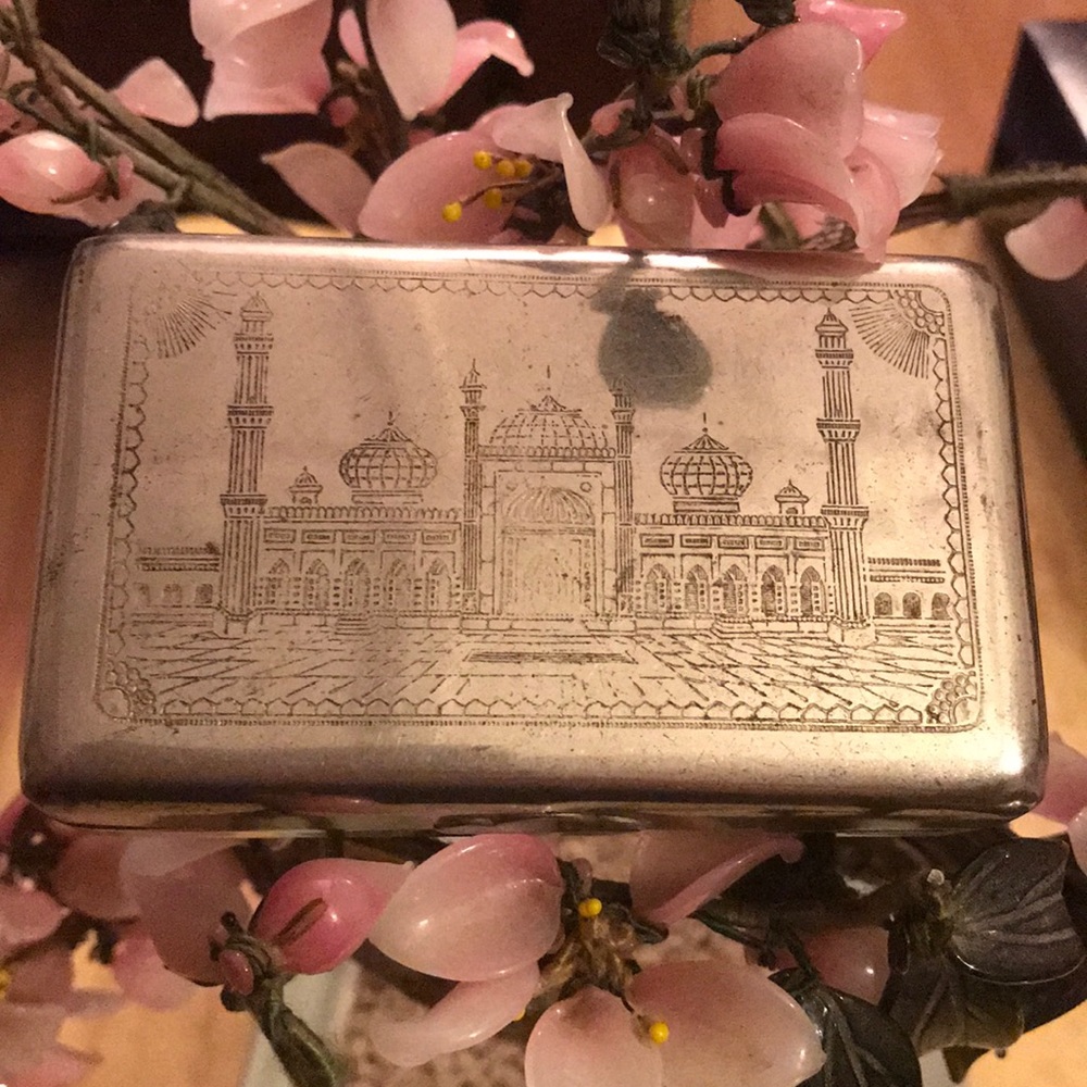 Vintage Silver Engraved Jewelry Box